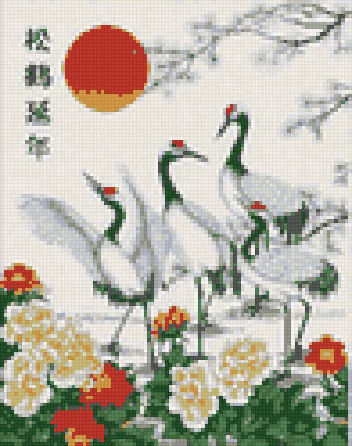 япония - солнце, река, цапли - предпросмотр