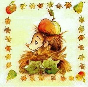 Детская подушка - детки, детские сюжеты, ежик, зверушки, осень, мир красок, ежики - оригинал