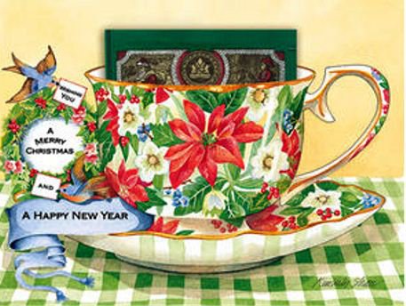 Чаепитие - рождество, цветы, посуда, для кухни, фарфор, натюрморт, чаепитие - оригинал