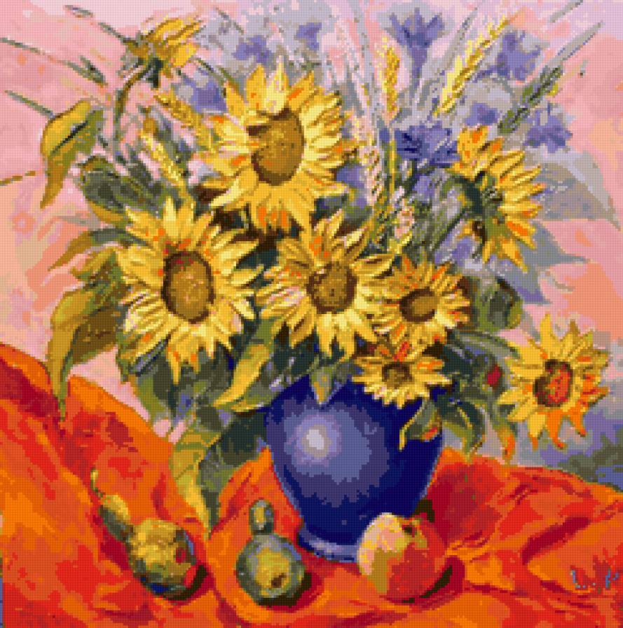 Художник Олег Моцный - букет, живопись, натюрморт, цветы - предпросмотр