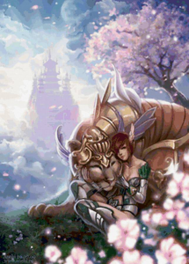 №42775 - природа, цветы, животные, девушка, фэнтези, люди - предпросмотр