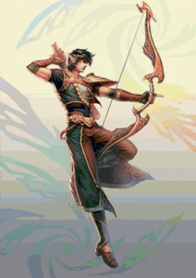 Лучник - фэнтези, люди, эльф, парень, оружие, парни, игра - предпросмотр