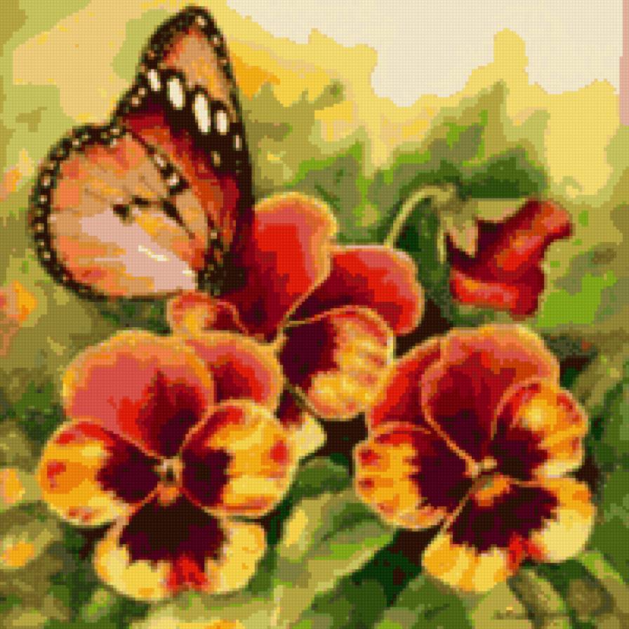 Бабачка-анютины глазки - бабачки - предпросмотр