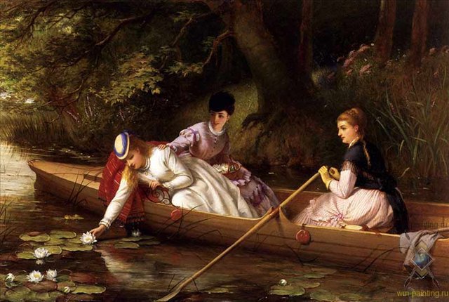 прогулка по реке - живопись - оригинал