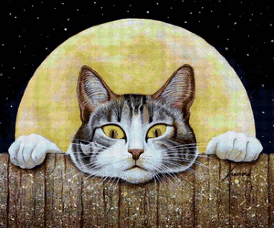 Кот - животные, коты, живопись - предпросмотр