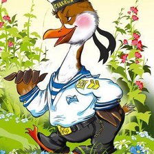 Схема вышивки «гусь-моряк»