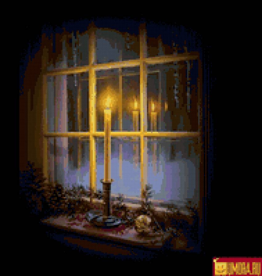 свеча у окна - окно, свечи - предпросмотр