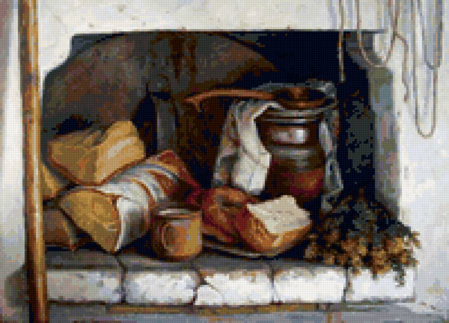 деревенский натюрморт - натюрморт - предпросмотр