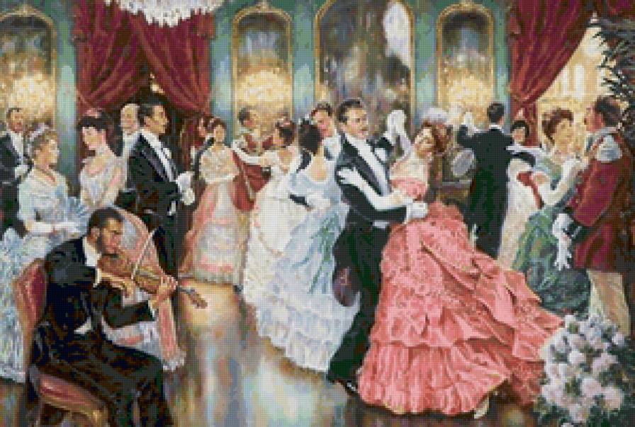 СЕРИЯ  "ВЕНСКИЙ ВАЛЬС". 3 - бал, танцы, платья, дамы - предпросмотр