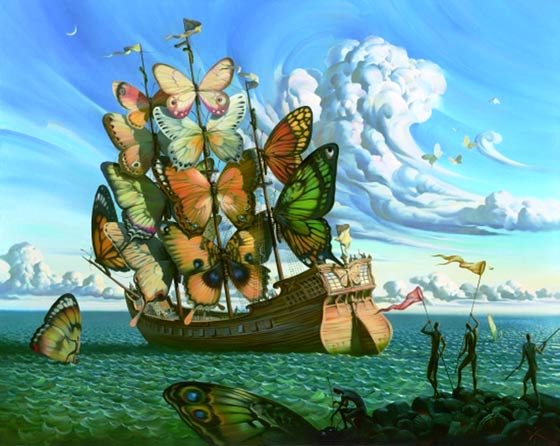 Корабль-бабочка - море, бабочки - оригинал