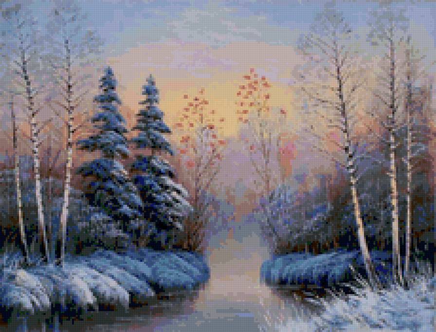 зимний пейзаж - лес, зима - предпросмотр