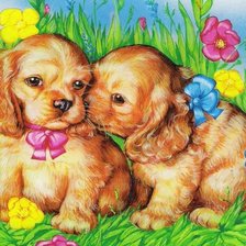 Схема вышивки «собачки»