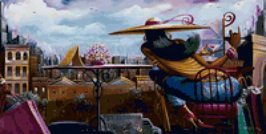 девушка - город, девушка - предпросмотр