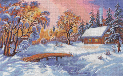 Зимняя сказка - природа, домик, зима - оригинал