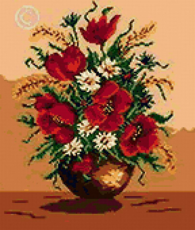 Маки и ромашки - букет, ромашки, цветы, маки - предпросмотр