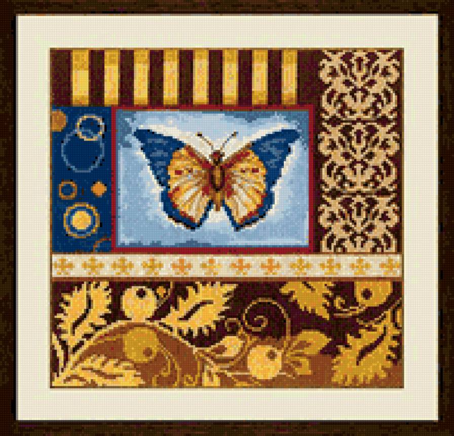 Подушка "Бабочка"-1 - подушка, узор, бабочка - предпросмотр