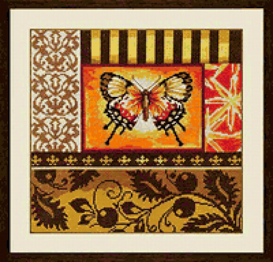 Подушка "Бабочка"-2 - узор, подушка, бабочка - предпросмотр