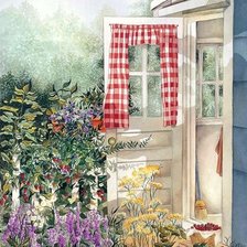 Схема вышивки «У двери»