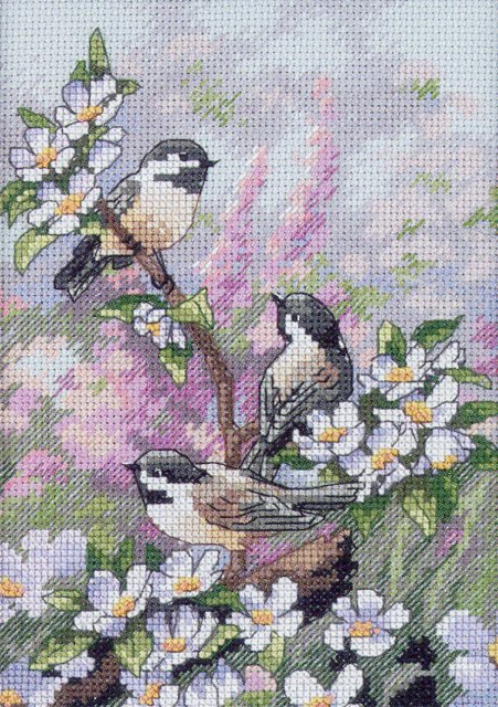 Птицы на яблоне - дерево, птицы - оригинал