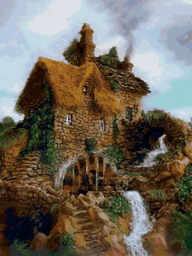 Домик - домик, вода, пейзаж - предпросмотр