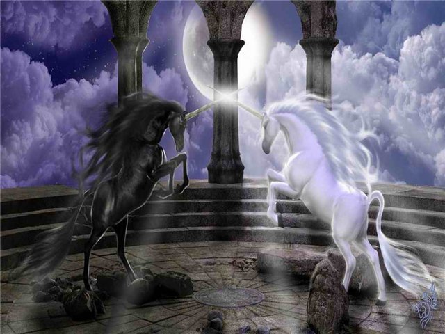 война единорогов - единороги, мифы - оригинал