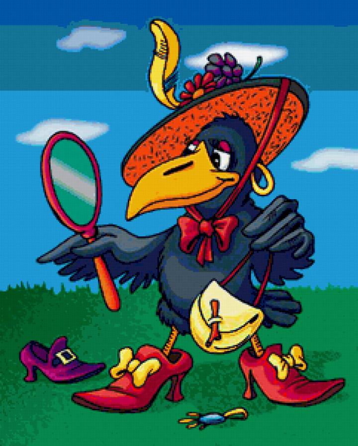 ворона -модница - ворона, птица, модница - предпросмотр