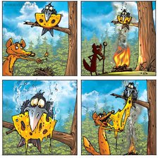 Схема вышивки «ворона и лиса комикс»