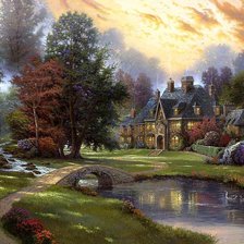 Схема вышивки «Дом у озера2»