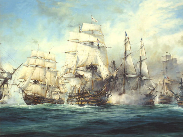 бой в море - корабль - оригинал