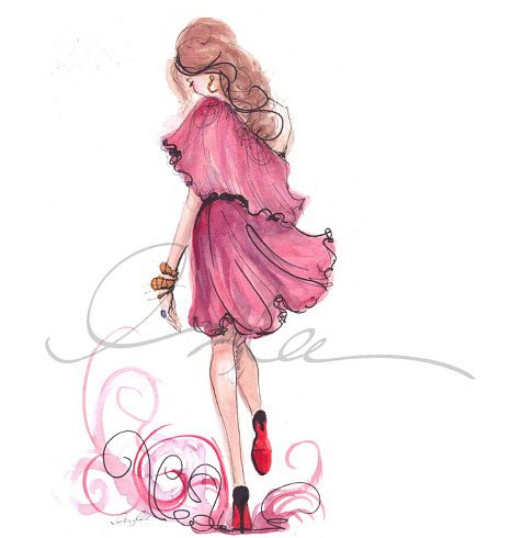 Девушка в розовом - платье. надпись. роспись, женщина, дева, девушка - оригинал