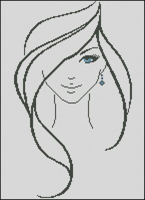 контур девушки - монохром, контур, девушка - оригинал