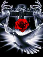 Крест, роза, голубь - готика, фэнтези - оригинал