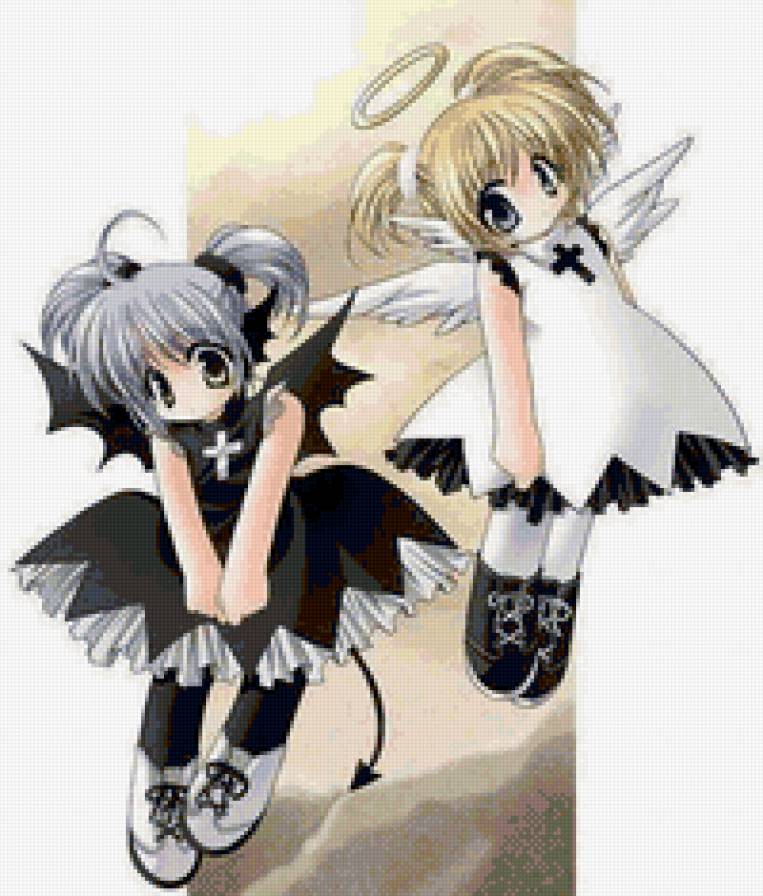 Ангел и демон 2 - демон, фэнтези, ангел, дети - предпросмотр