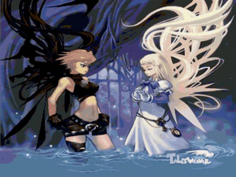 Ангел и демон 3 - фэнтези, ангел, аниме, демон, двое - предпросмотр