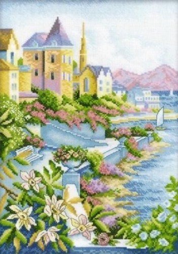 Город у моря - берег, город, пейзаж, море - оригинал