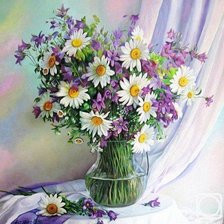 Схема вышивки «ромашки»