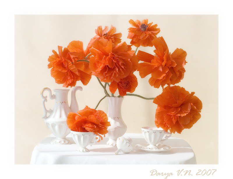 натюрморт - букет, чашка, натюрморт, цветы - оригинал