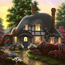 Схема вышивки «сказочный домик»