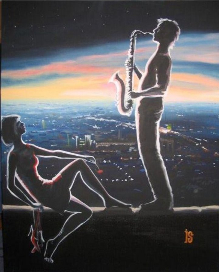 Саксофонист - влюбленные, музыка - оригинал