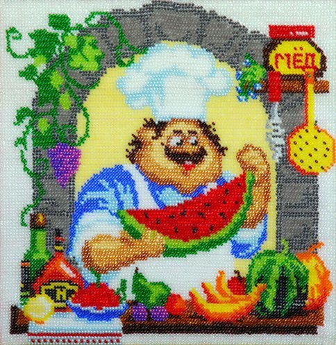Серия "Веселый повар "Фрукты" - фрукты, рисунок, для кухни, повар, еда - оригинал