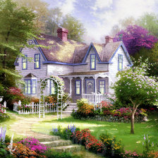 Схема вышивки «Уютный коттедж»