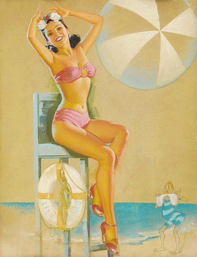 Девушка-спасатель - море, девушка - оригинал