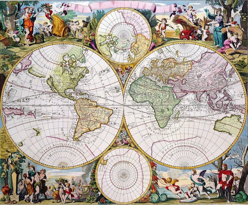 Старая карта - живопись, карта - оригинал