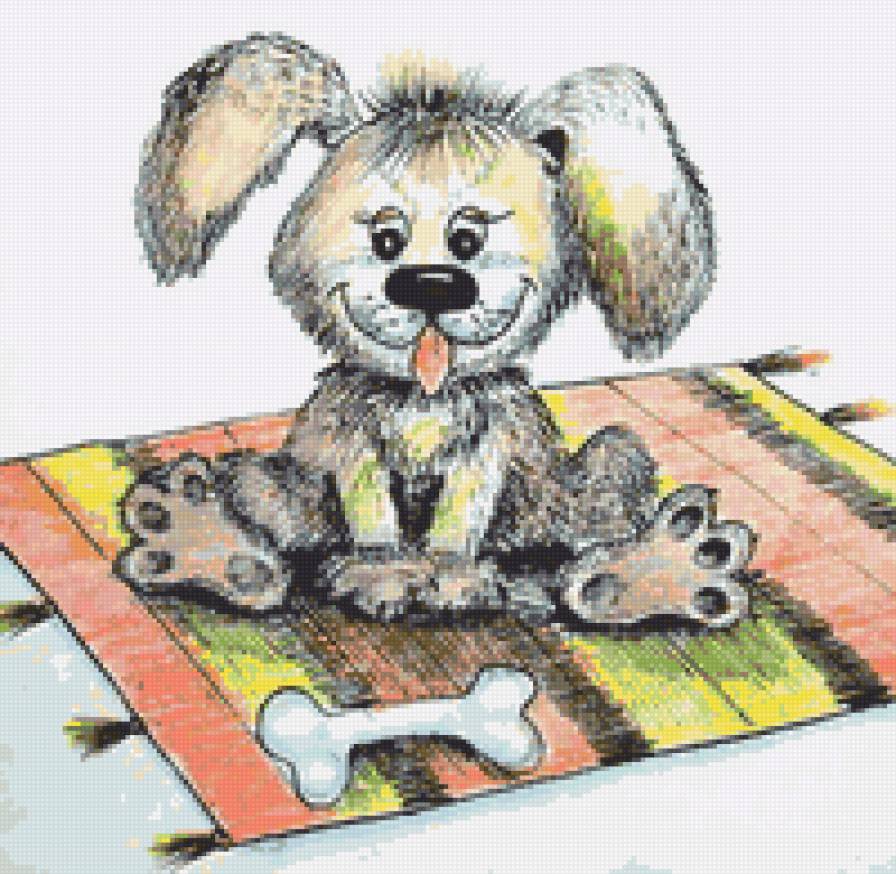 Щенок и косточка - косточка, животные, собака, собаки, щенок, малыши, природа - предпросмотр