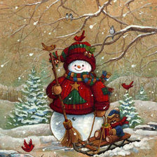 Схема вышивки «Снеговик»