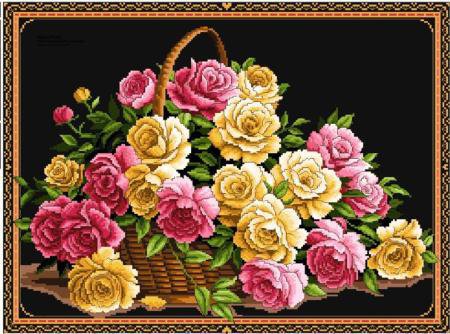 ПРЕКРАСНАЯ РОЗА - красные цветы, букет, белые цветы, роза, корзина - оригинал