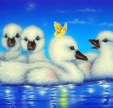 Схема вышивки «Маленькие лебеди»