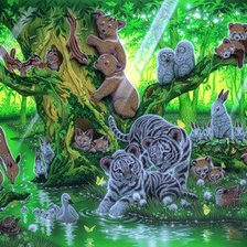 Схема вышивки «Лесные обитатели»