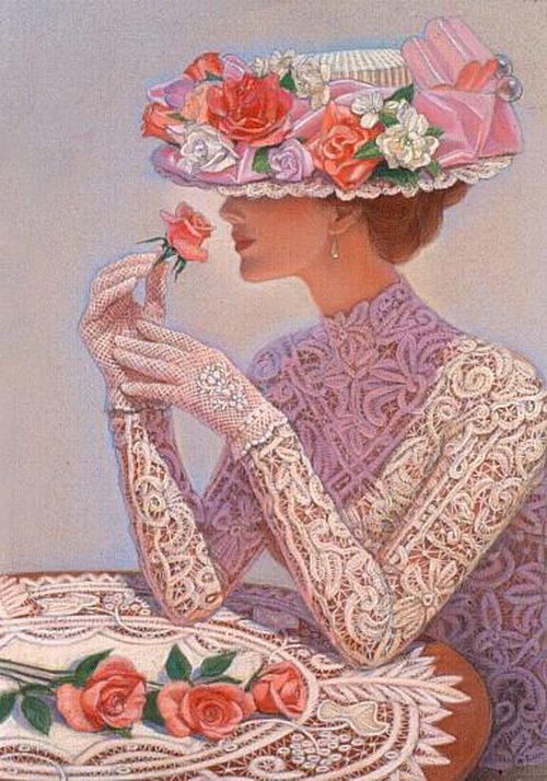 викторианский стиль - девушки, женский образ, картина, портрет, нежность - оригинал