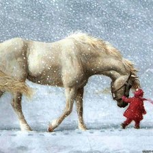 Схема вышивки «конь и мальчик ( буря )»